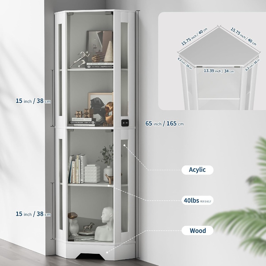 Vitrine de canto para sala de  - Lighting avaliação e preço