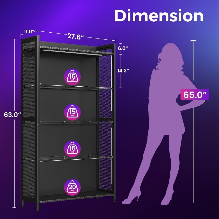 Vitrine de 4 níveis com pratel - Lighting avaliação e preço