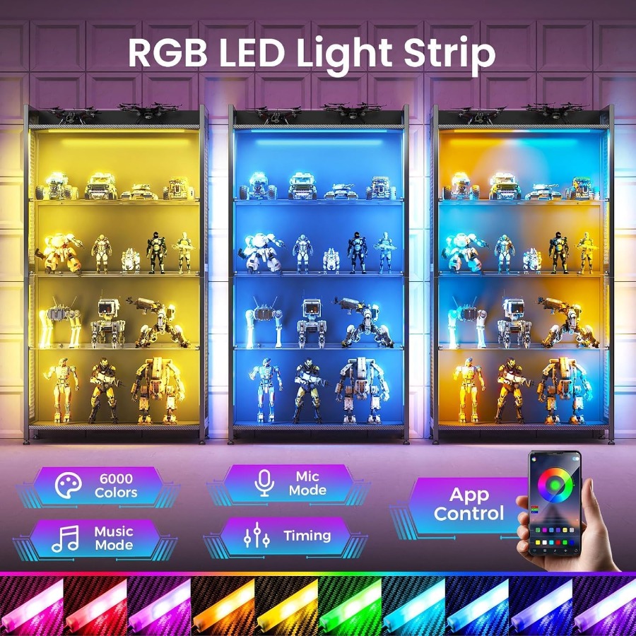 Vitrine de 4 níveis com pratel - Lighting avaliação e preço