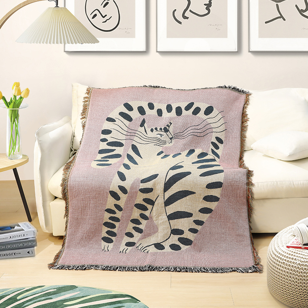 Manta Decorativa Jacquard Abst - Boho Throw Blanket Fringe avaliação e preço